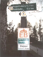 Hinweis zur Stempelstelle am Berghotel auf dem Augustusberg